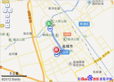盐城第一人民医院距离盐城神龙车站有多少公里?